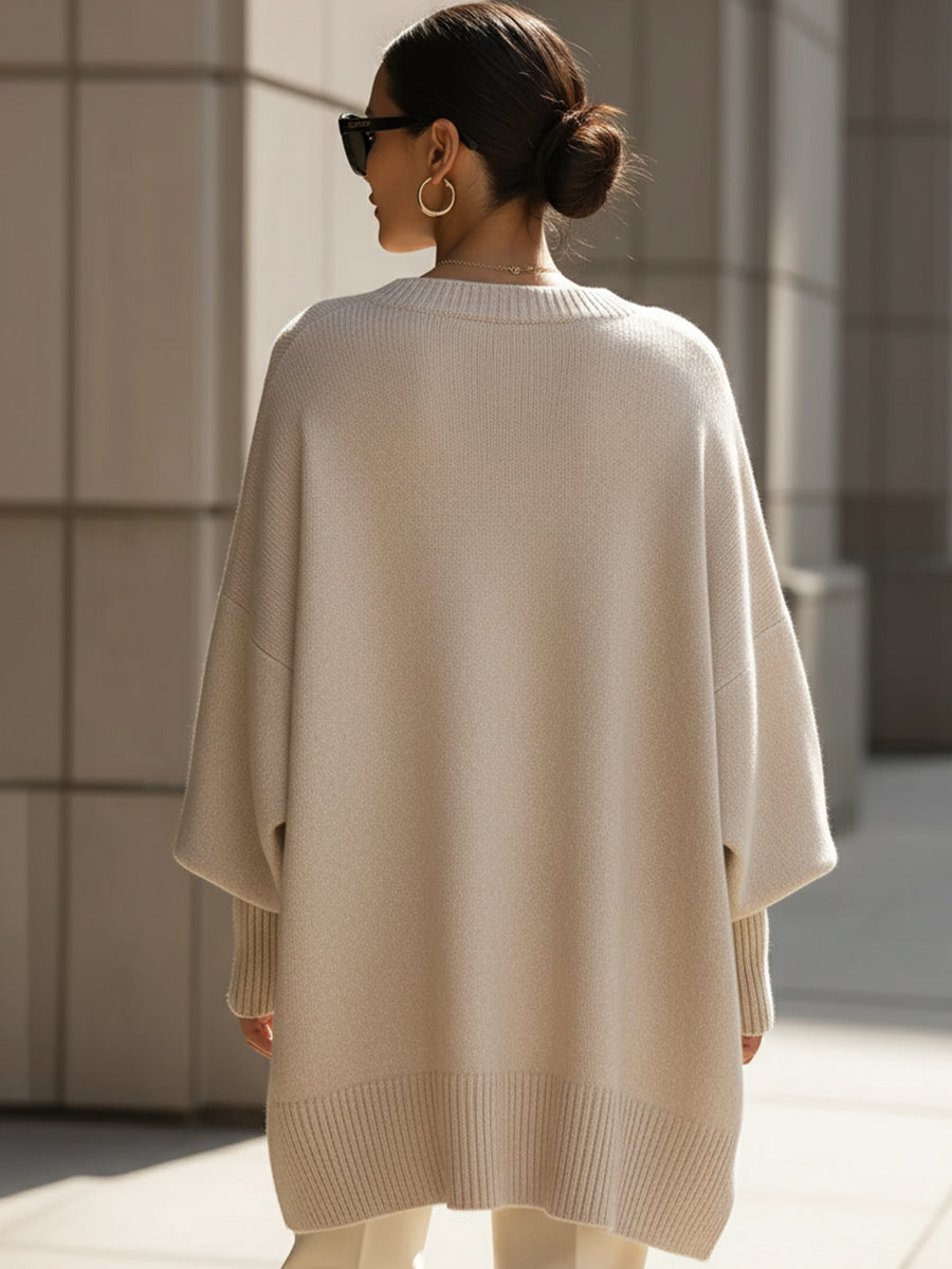 The Relaxed Knit Poncho