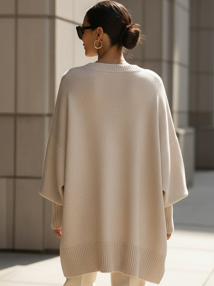 The Relaxed Knit Poncho