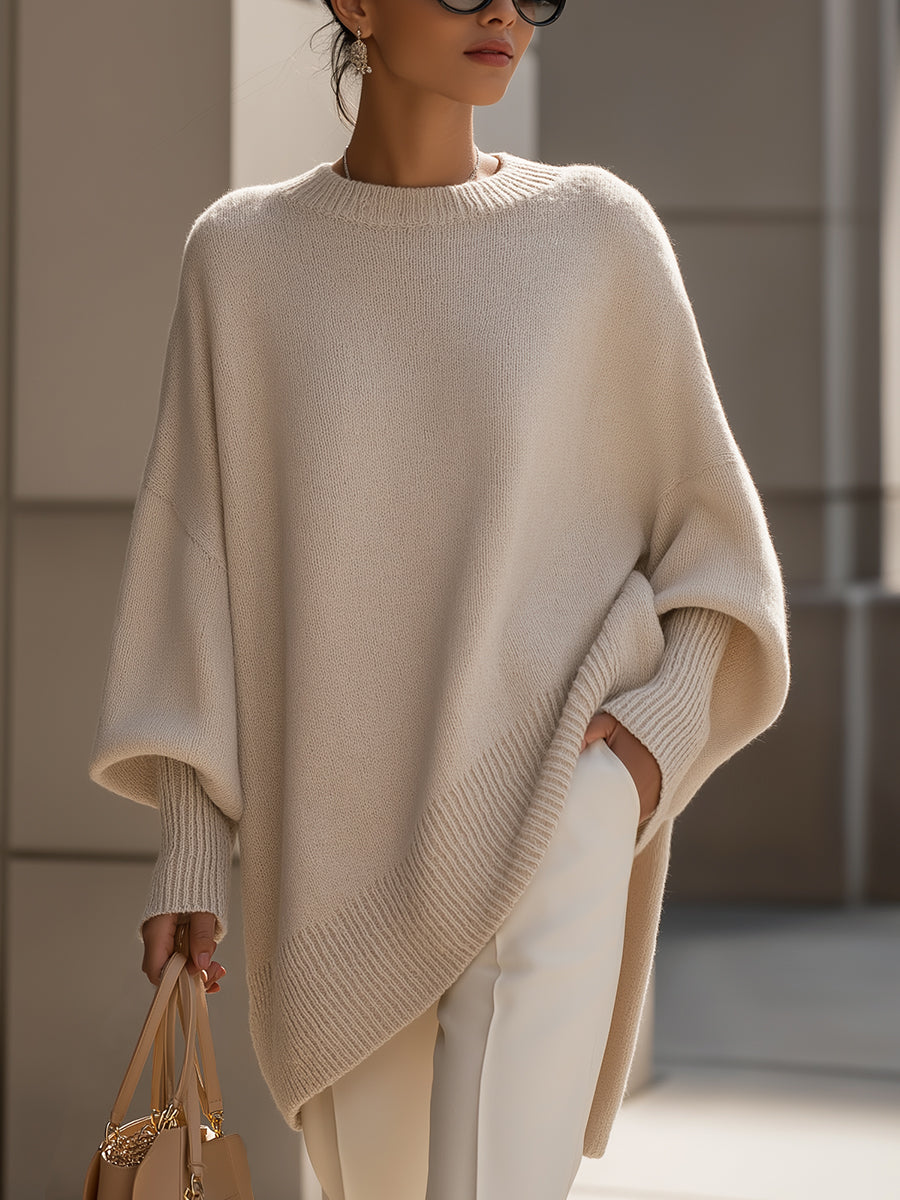 The Relaxed Knit Poncho