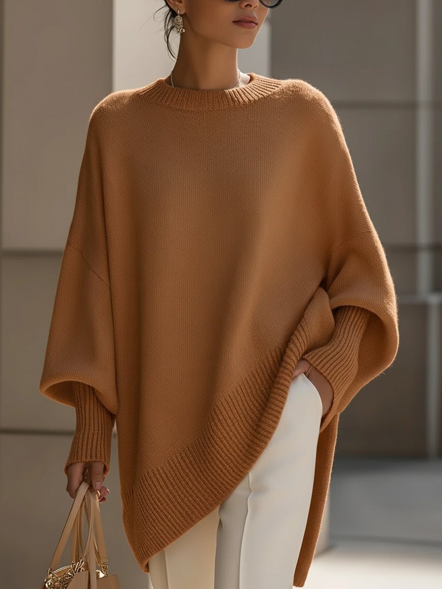 The Relaxed Knit Poncho