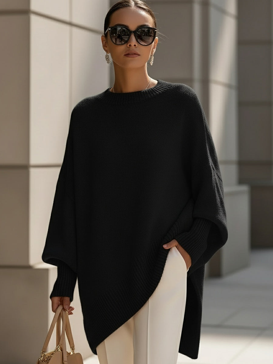 The Relaxed Knit Poncho