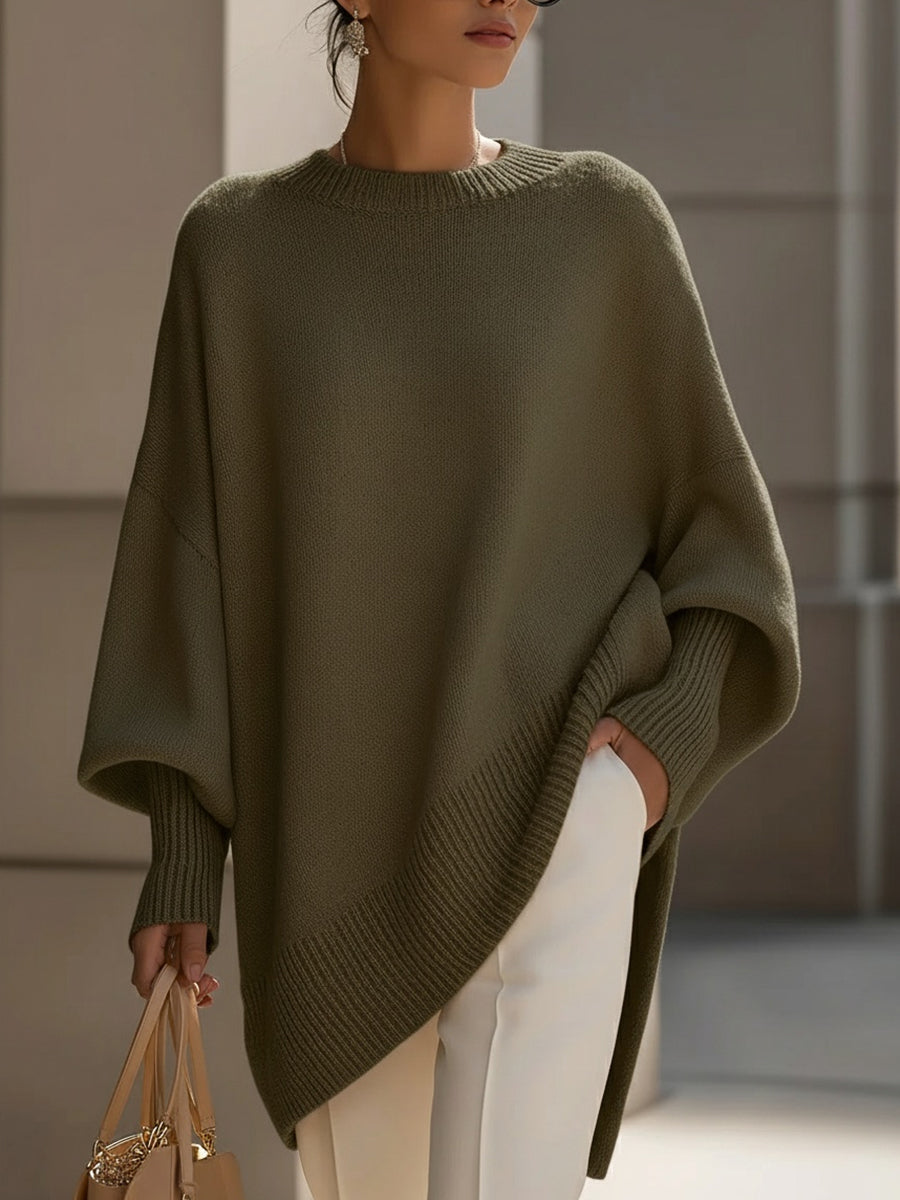 The Relaxed Knit Poncho