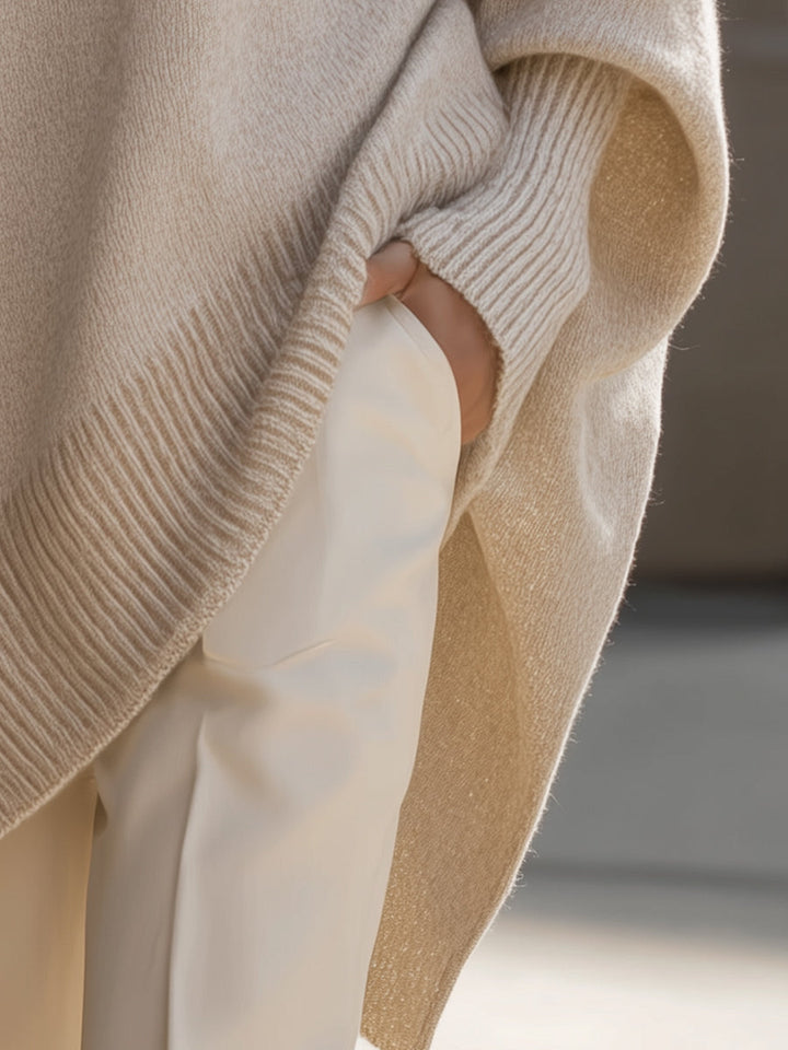 The Relaxed Knit Poncho