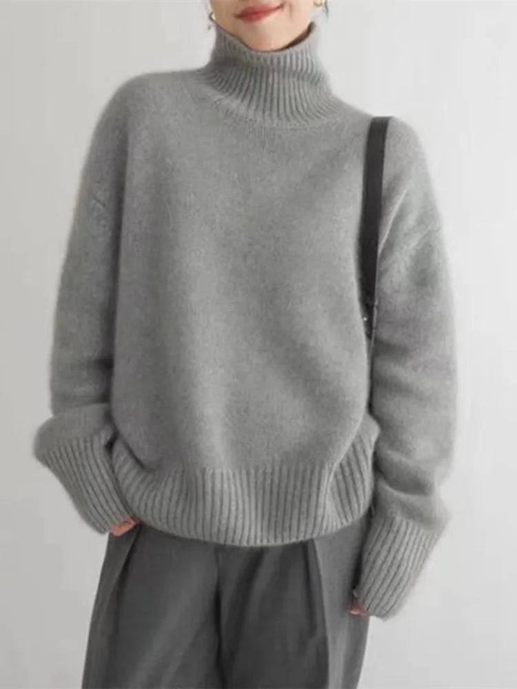 The Soft Knit High Collar Sweater