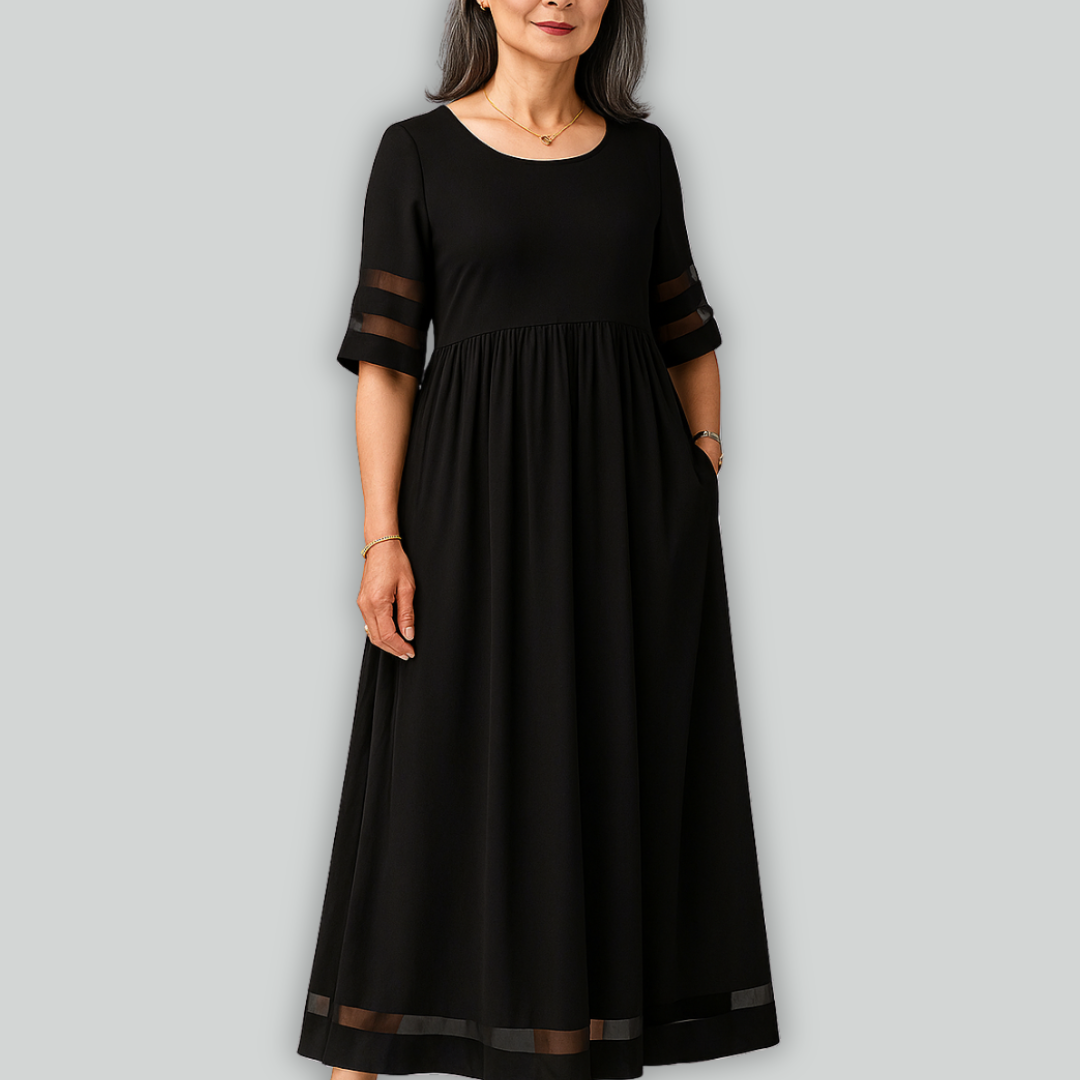 The Sheer Trim Maxi Dress