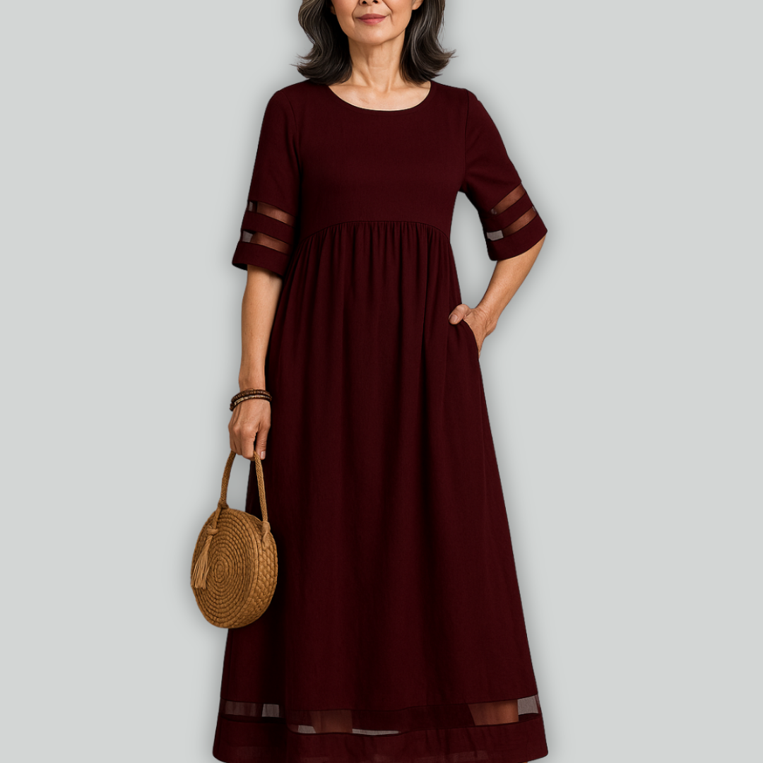 The Sheer Trim Maxi Dress
